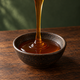 Wainwright's Organic Zambian Forest Honey in a dark ceramic bowl