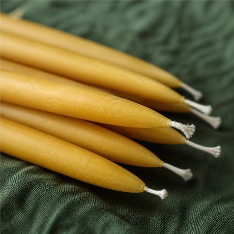 Nutley Hall Beeswax Christmas Candles — natural beeswax candle macro hero