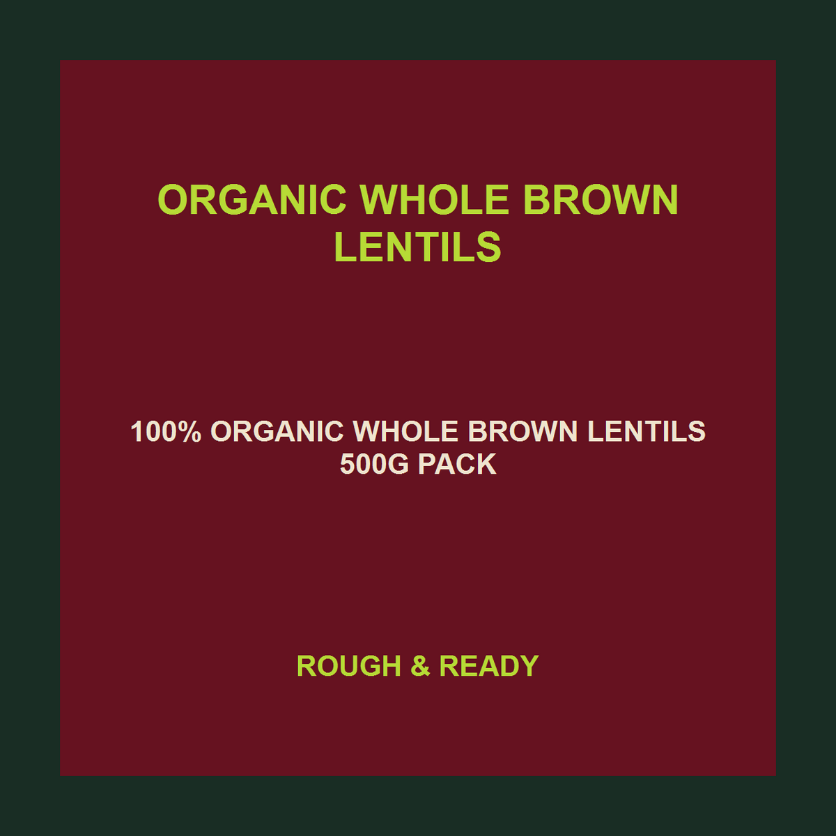 Infinity Foods Organic Whole Brown Lentils — product facts