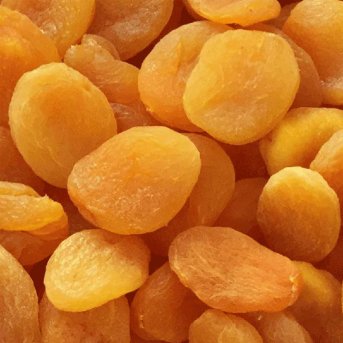 Whole Dried Apricots — extreme close-up