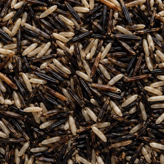 Organic wild rice mix extreme close-up