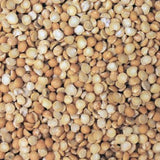 Extreme close-up of organic split yellow peas
