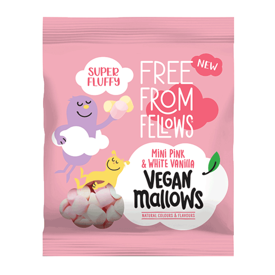Free From Fellows Mini Pink & White Vanilla Vegan Mallows